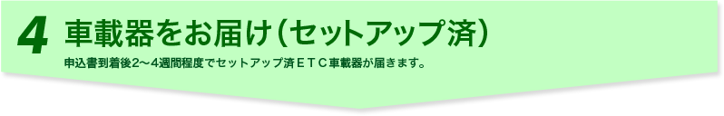 4 車載器をお届け（セットアップ済）