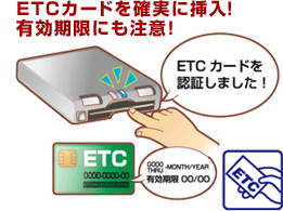 ETCカードを確実に挿入! 有効期限にも注意!