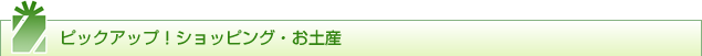ピックアップ!ショッピング・お土産
