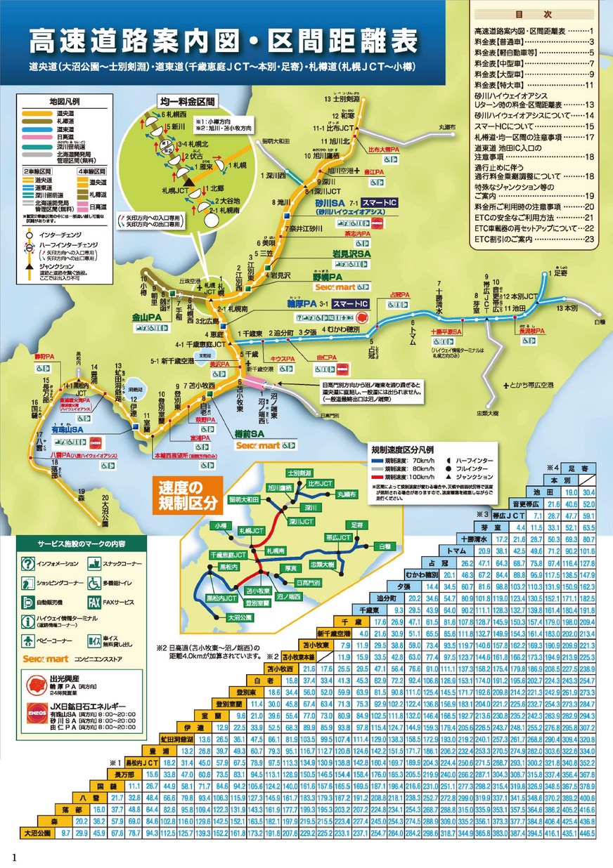 Nexco東日本北海道版高速道路料金ガイド