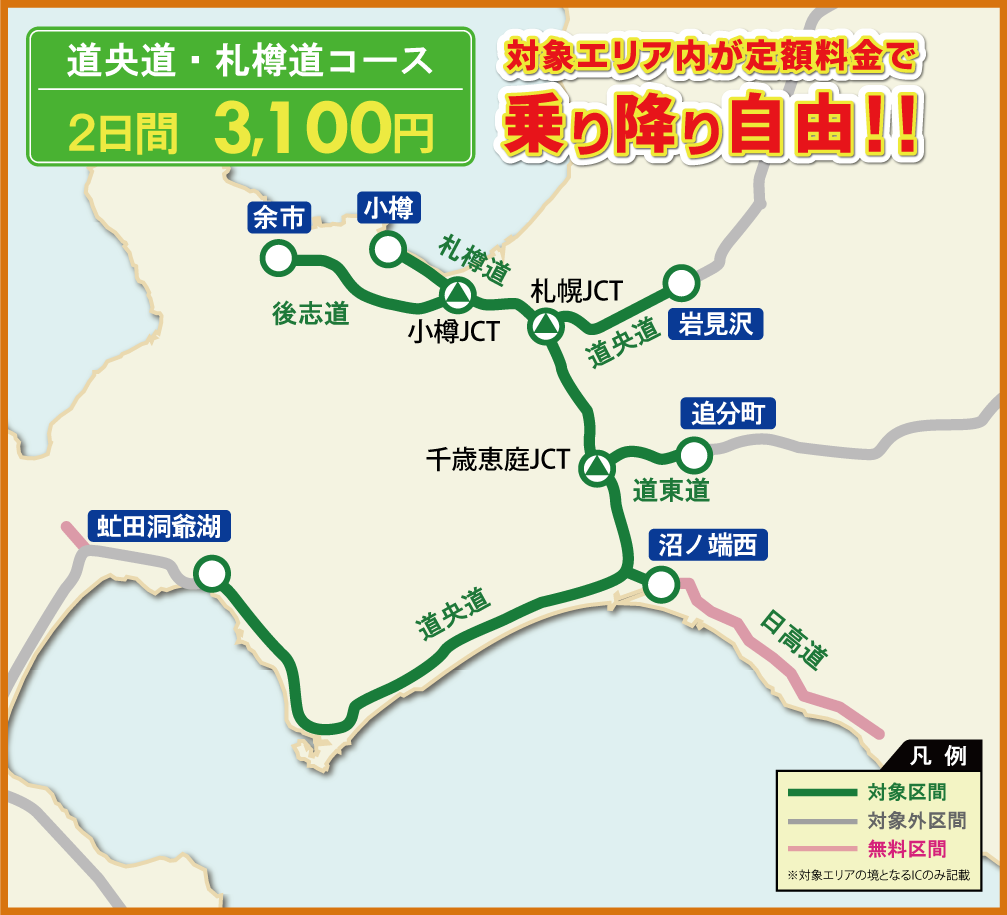道央道・札樽道コースマップ