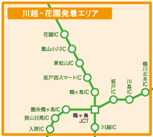 川越-花園発着エリアのイメージ画像