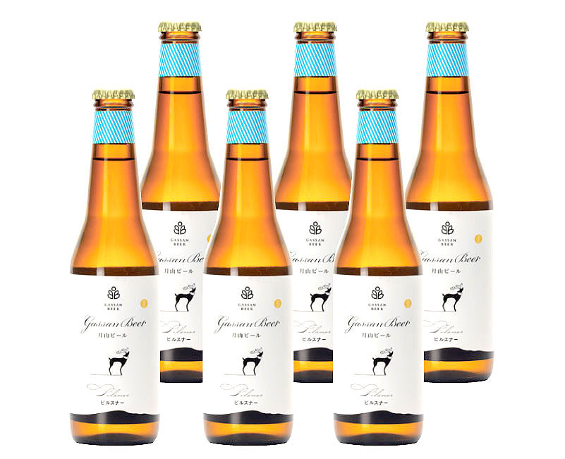 月山ビール　ピルスナー（330ml×6本）月山銘水館（道の駅　にしかわ）アンケートプレゼント 東北観光ふりーぱす