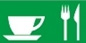 コーヒーカップ、ナイフとフォークマークのイメージ画像