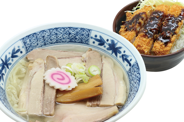 喜多方肉盛ラーメンミニソースカツ丼セット