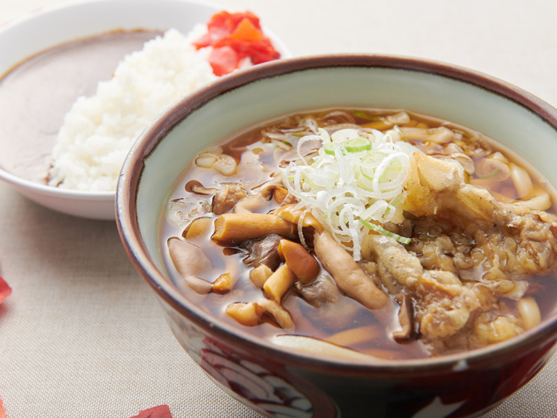 舞茸天きのこうどん・そばミニカレーセット