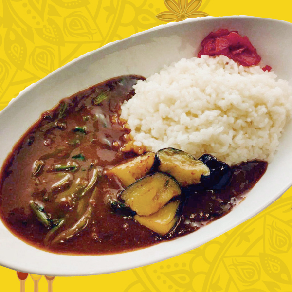 茄子とほうれん草のカレー