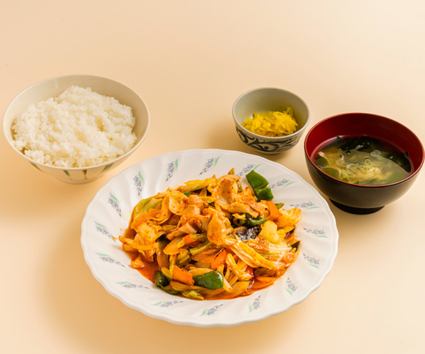 ピリ辛肉野菜炒め定食