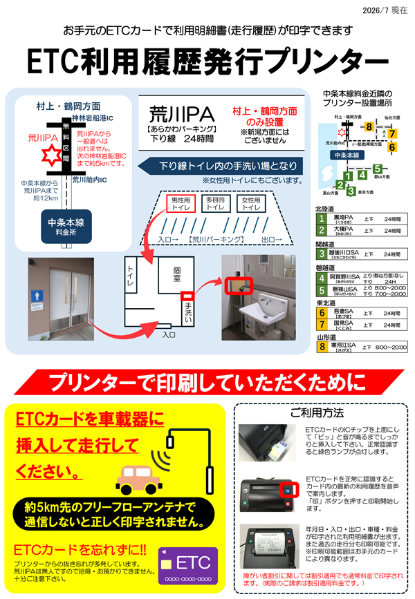 ETC利用履歴発行プリンターのイメージ画像
