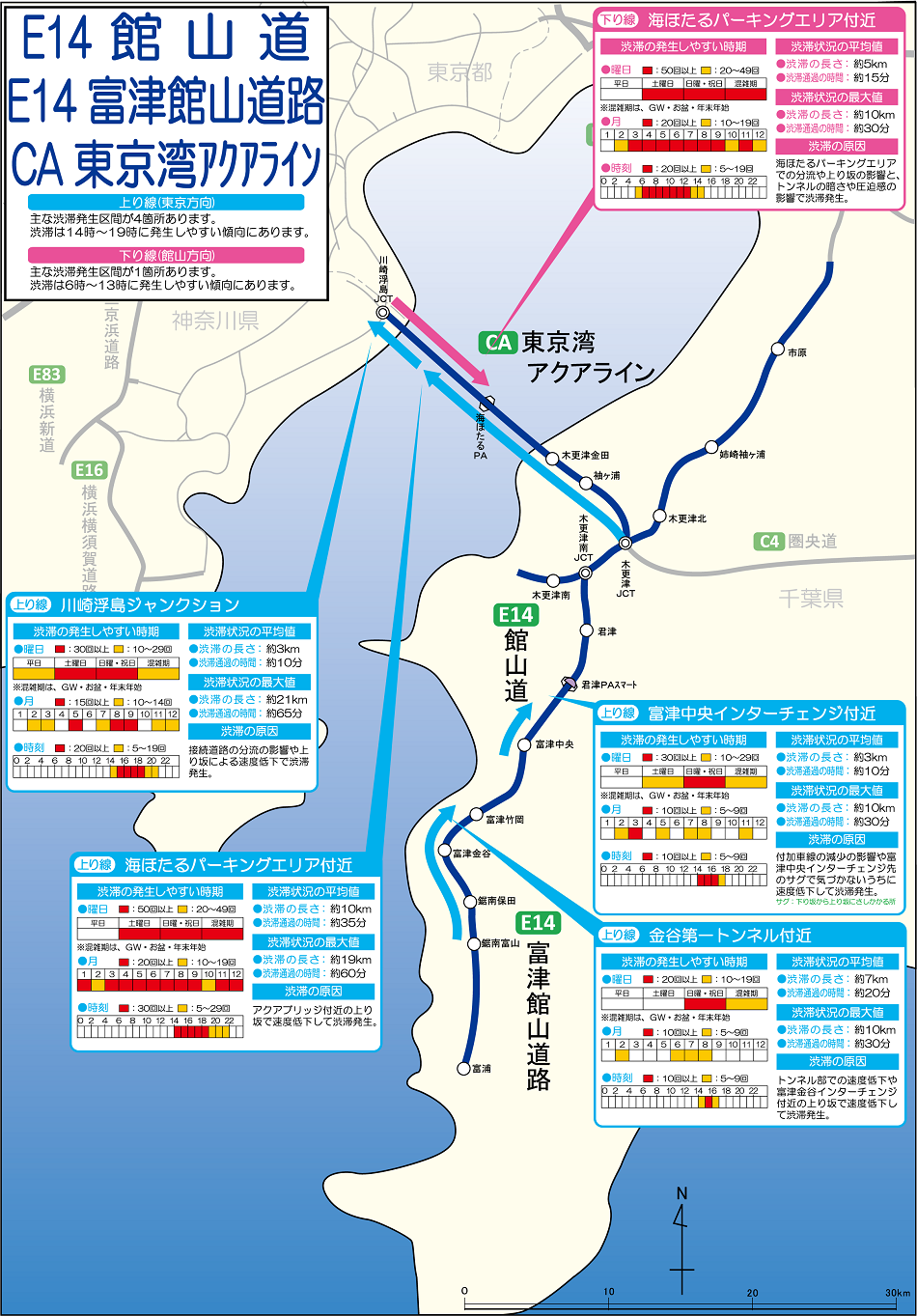 E14 館山道 富津館山道路 Ca 東京湾アクアラインの渋滞ポイントマップ ドラぷら Nexco東日本