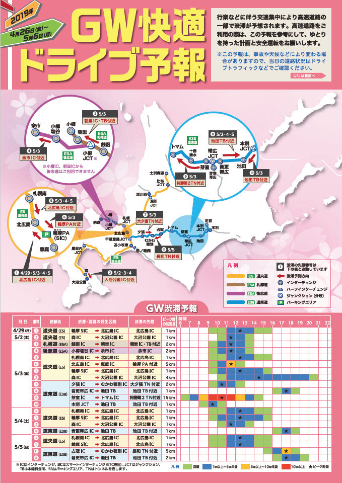 GW快適ドライブ予報　表面のイメージ画像