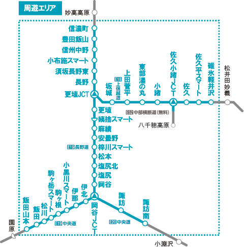 周遊プラン:対象エリア