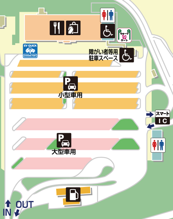 東北自動車道・佐野SA・上りの場内地図画像