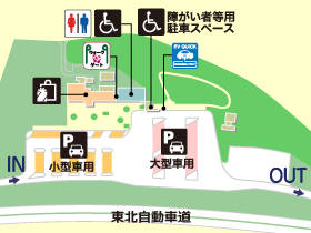 東北自動車道・津軽SA・上りの場内地図画像