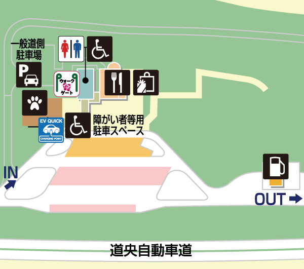 道央自動車道・有珠山SA・上りの場内地図画像