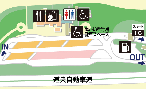 道央自動車道・砂川SA・上りの場内地図画像