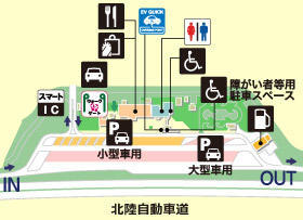 北陸自動車道・黒埼PA・下りの場内地図画像