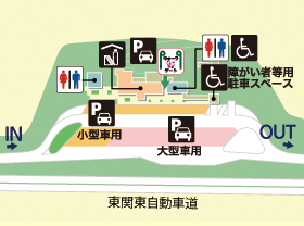 東関東自動車道・大栄PA・上りの場内地図画像