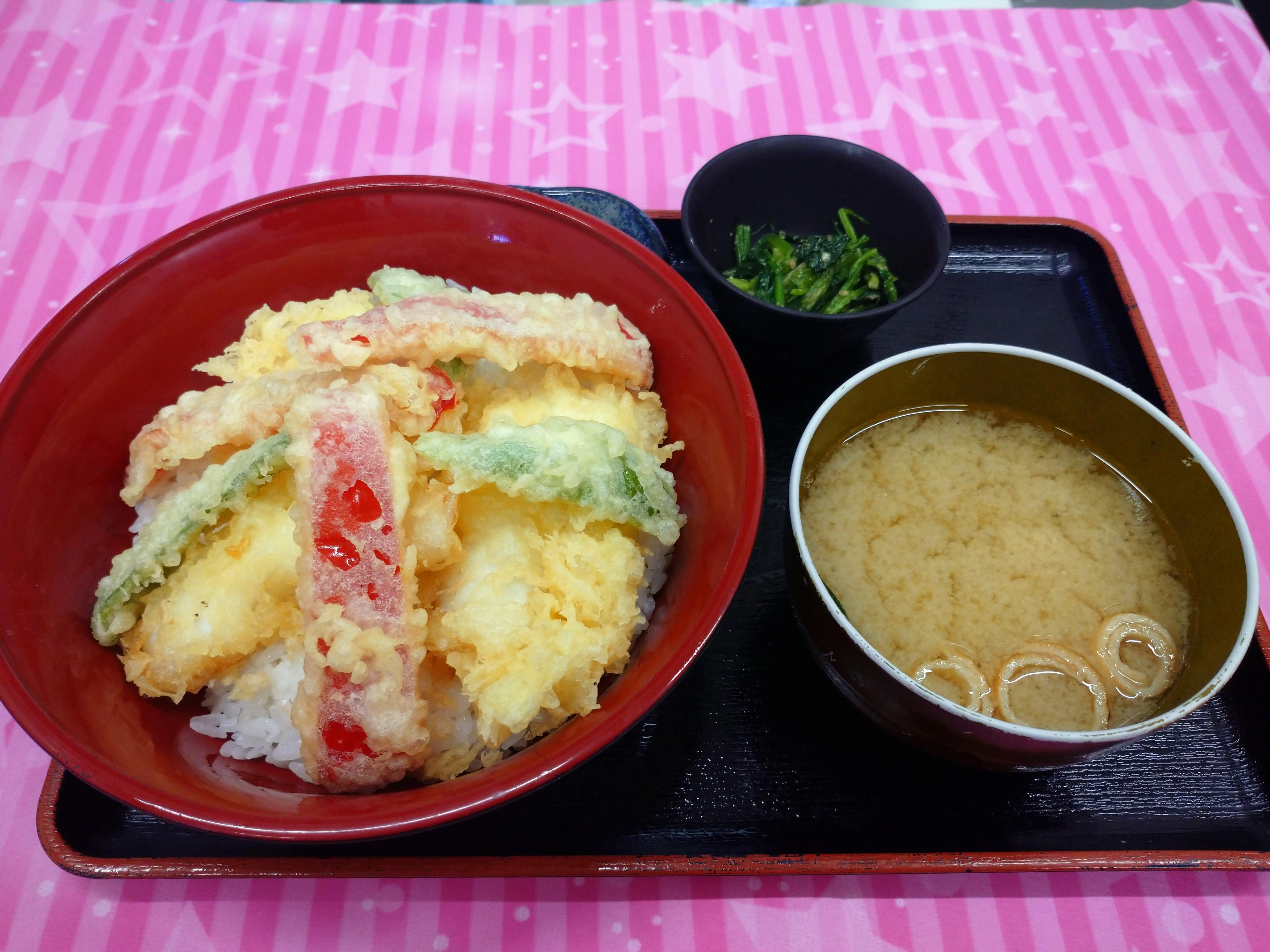 やりイカとパプリカの天丼.JPG