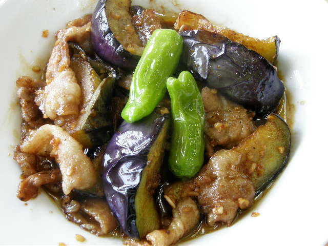 茄子豚肉ﾆﾝﾆｸ炒め定食.JPG