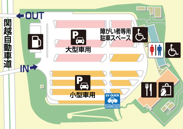 関越自動車道・高坂SA・下りの場内地図画像