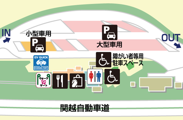 関越自動車道・塩沢石打SA・上りの場内地図画像