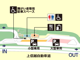 上信越自動車道・小布施PA・下りの場内地図画像