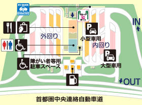 圏央道・菖蒲PA・内回りの場内地図画像