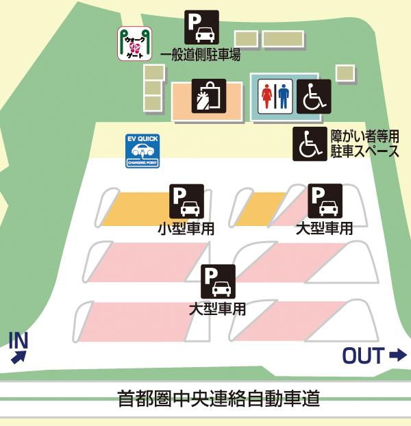 圏央道・坂東PA・外回りの場内地図画像