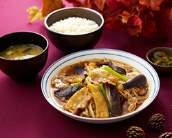 秋茄子のスタミナ定食