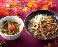 きのこうどん・そばセット