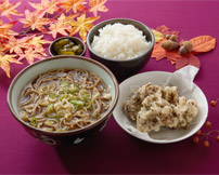 舞茸天ぷらうどんセット<br>舞茸天ぷらそばセット