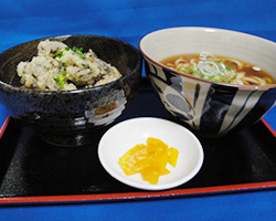 舞茸天丼とかけうどん