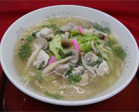 桜姫鶏ときのこの塩ラーメン