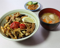 きのこ豚丼