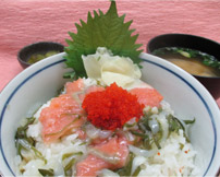 銀鮭の海鮮ぶっかけ丼