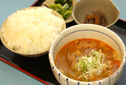 もつ煮定食(そば・うどん)