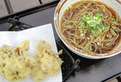 桑の葉うどん(舞茸天付)