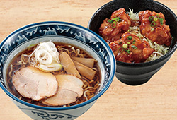 醤油ラーメンミニ唐揚丼セット