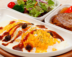 オムライス＆ハンバーグコンビ