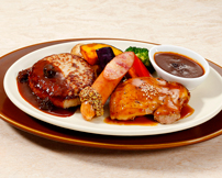 ミックスグリル<br>魚沼産コシヒカリのライス