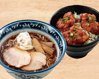 醤油ラーメンミニ唐揚げ丼セット