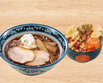 醤油ラーメン鶏天小丼セット