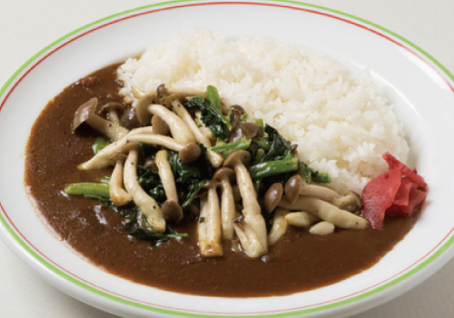 きのことほうれん草のカレー