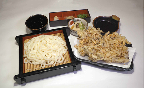 ホクトのブナピー、舞茸のかき揚げ蕎麦・うどん