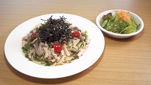 冷製きのこのスパゲティセット（サラダ・ドリンクバー付）