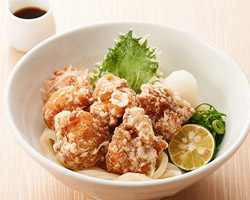 越の鶏の鶏天うどん