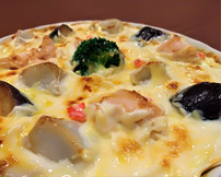 狭山里芋入りカルボ風パスタグラタン