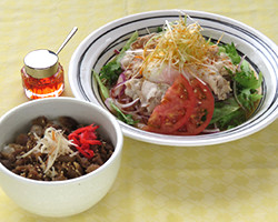 豚しゃぶ冷やし担々麺セット（八幡平牛のミニ牛丼）