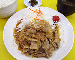 大盛り豚バラ生姜焼定食